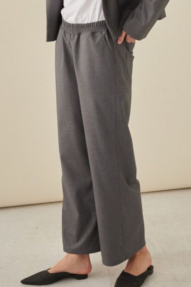 Szare spodnie culottes Wełniane - wełna włoska 100% gładka, miękka